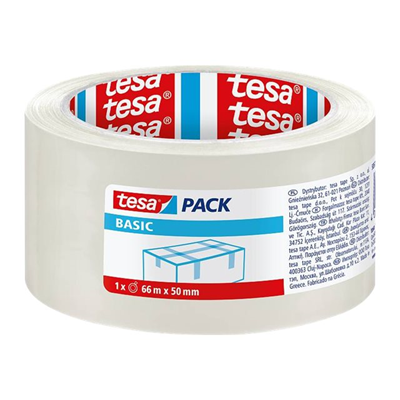 Tesapack basic nastro da imballaggio - 50 mm x 66 m - trasparente