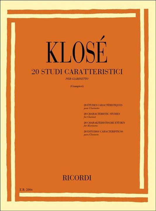 20 Studi Caratteristici per Clarinetto Giampieri -Klosè edizione Ricordi