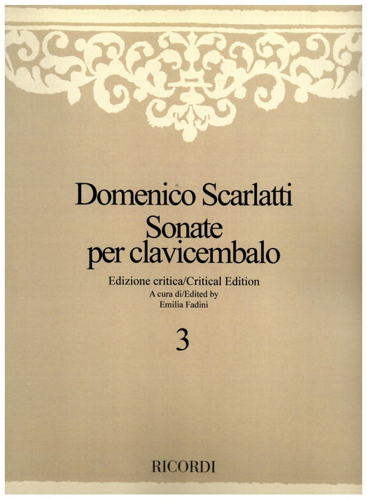 Sonate per Clavicembalo edizione critica 3  Domenico Scarlatti- Ricordi