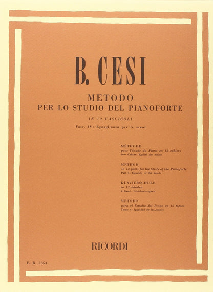 Metodo per lo studio del pianoforte - Fasc.IV - Cesi Ed. Ricordi
