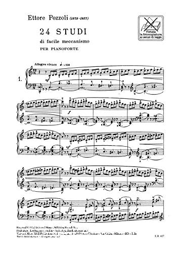 24 Studi di facile meccanismo per pianoforte - Pozzoli